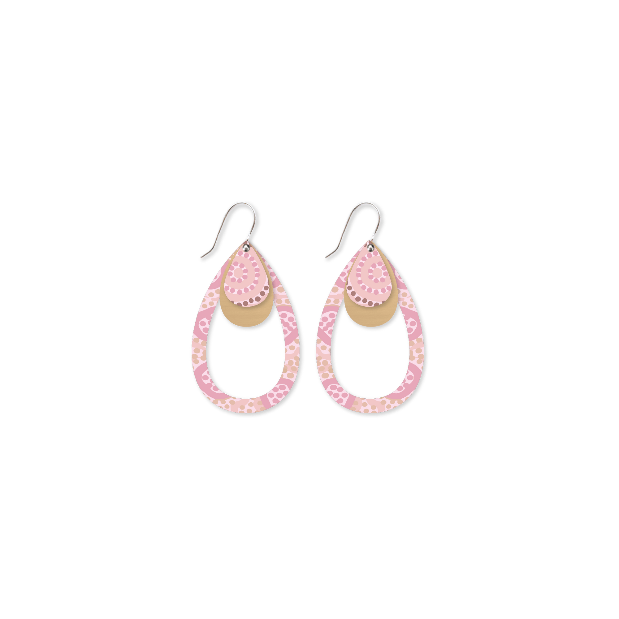 Azeza Possum Ceremony Layered Outline Tear drop Earrings