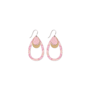 Azeza Possum Ceremony Layered Outline Tear drop Earrings