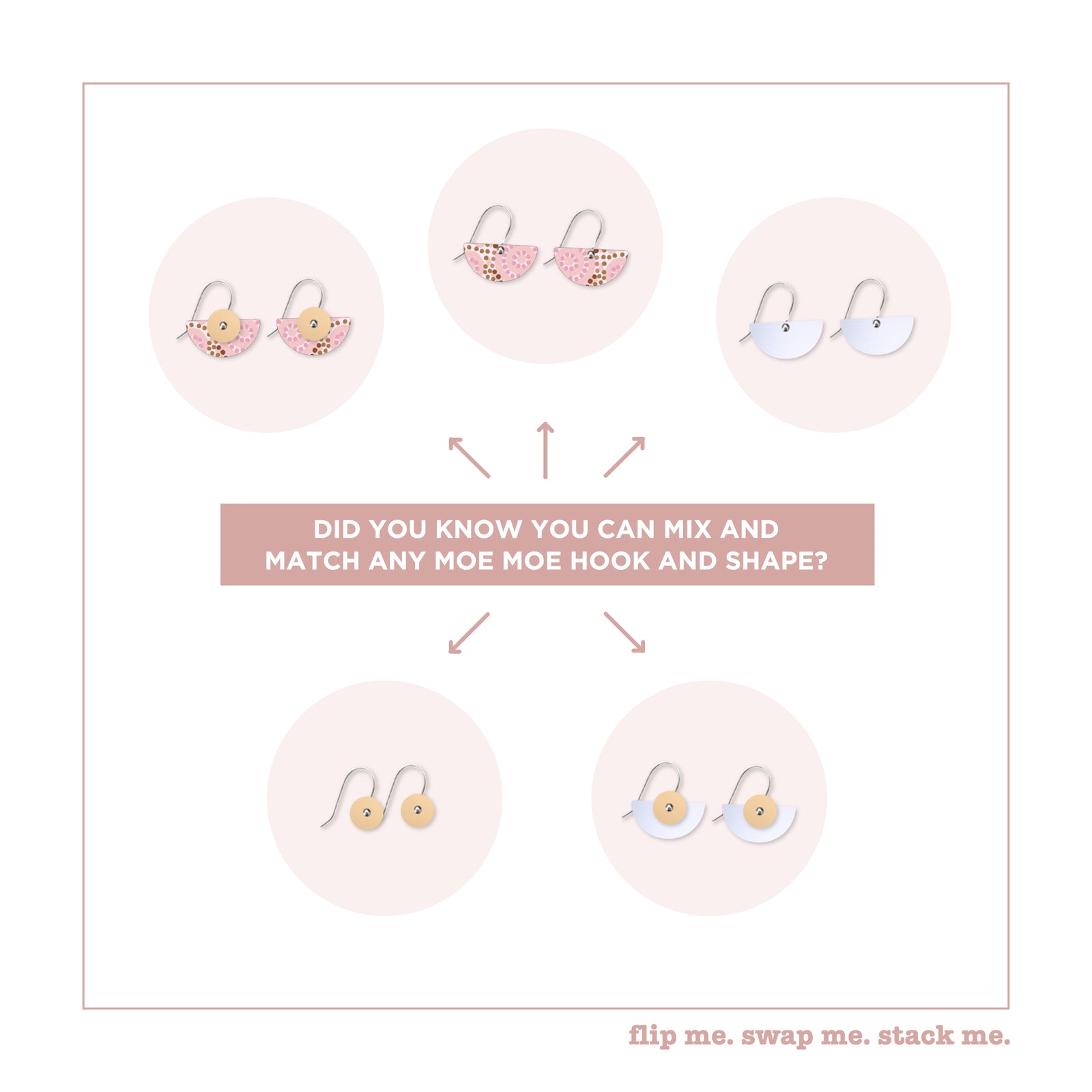 Azeza Possum Ceremony Layered Small Moon Drop Earrings