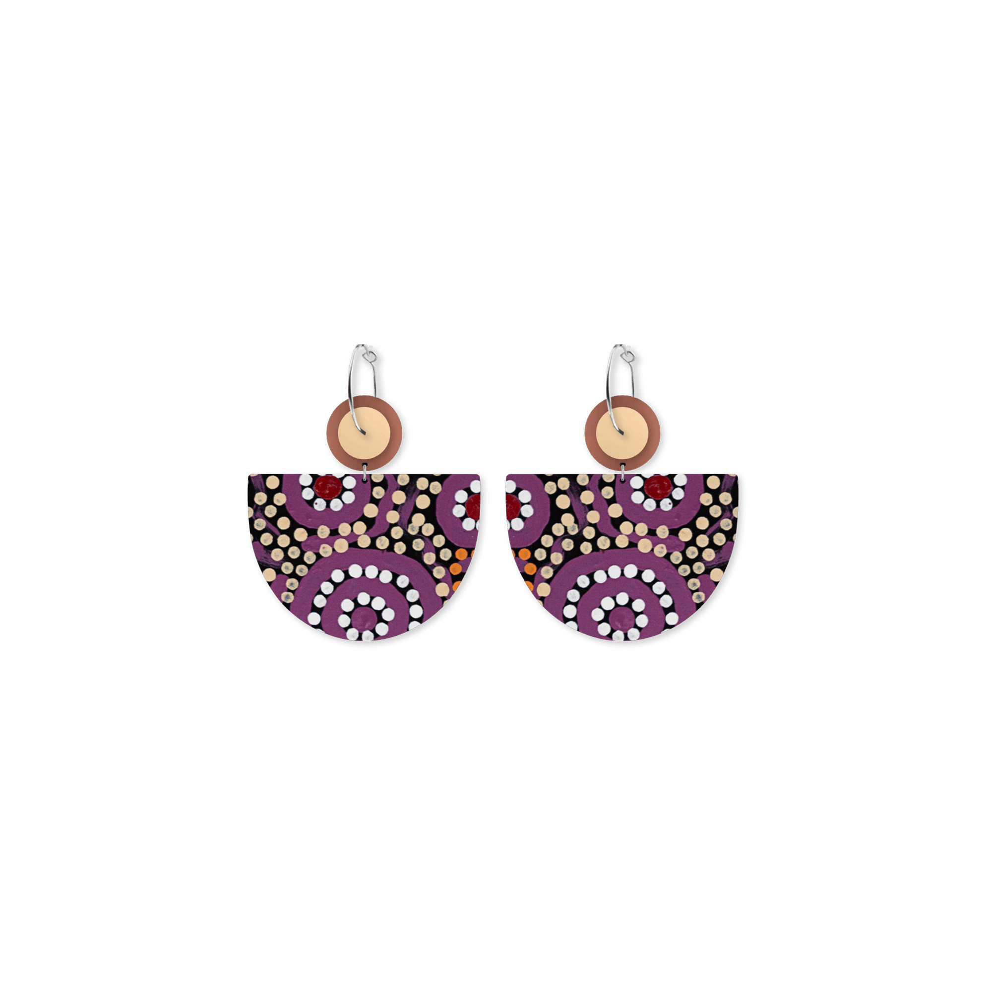 Azeza Possum Country Large Bell circle Hoop Earrings