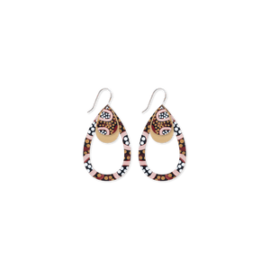 Azeza Possum Country Layered Outline Tear Drop Earrings