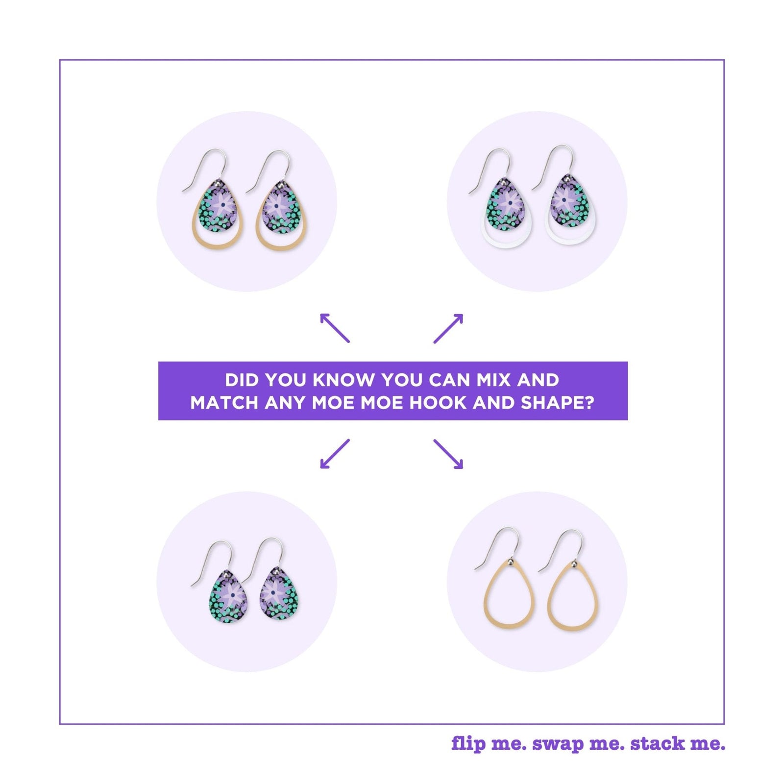 Azeza Possum Dreamtime Layered Iconic Outline Drop Earrings