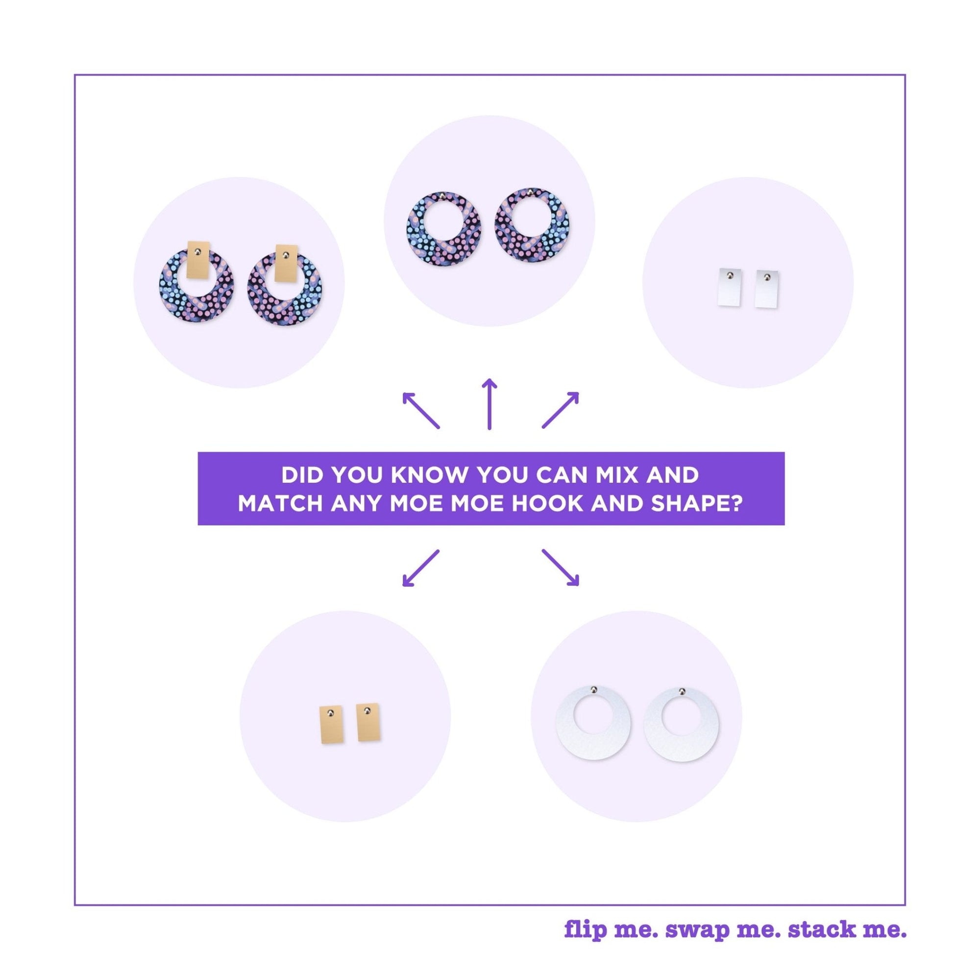 Azeza Possum Dreamtime Layered Small Retro Stud Earrings