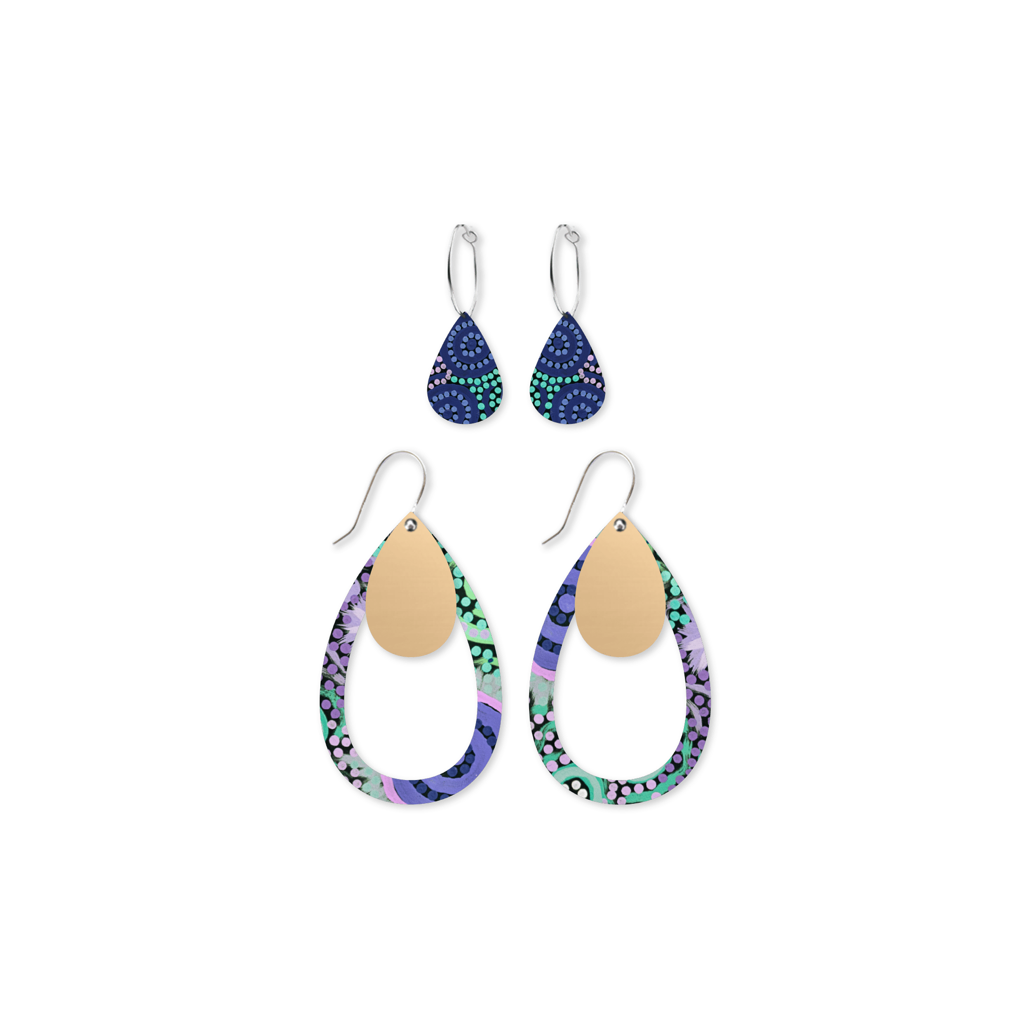Azeza Possum Dreamtime Trinity Tear Pack Earrings