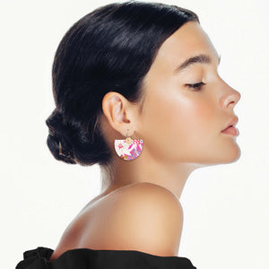 Kelsie Rose Power Pink Layered Classic Bell Hoop Earrings