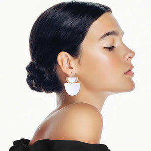 Kelsie Rose Power Pink Layered Double Bell Drop Earrings