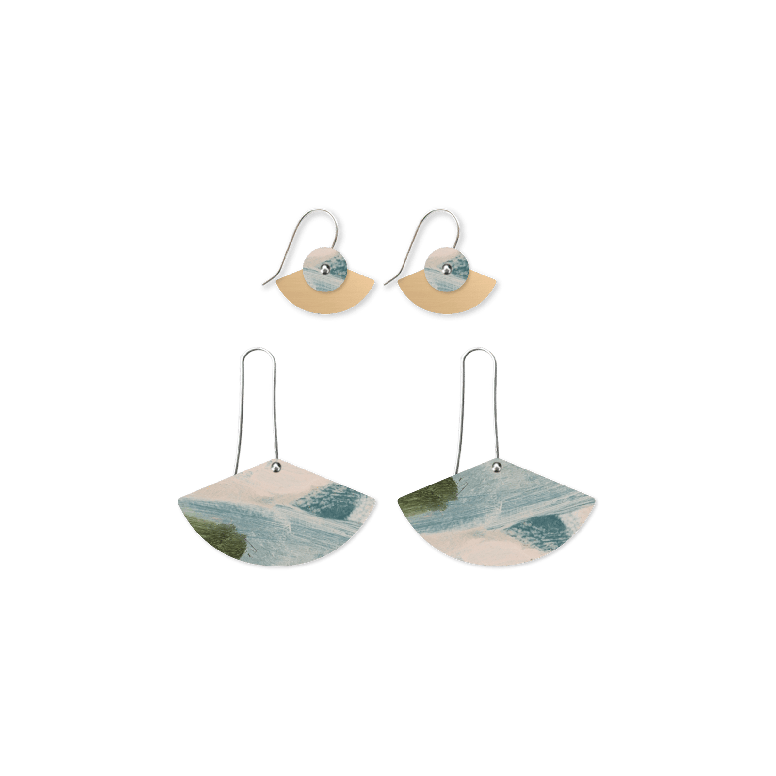 Kiasmin 2 Aura Duo Drop Fan pack Earrings