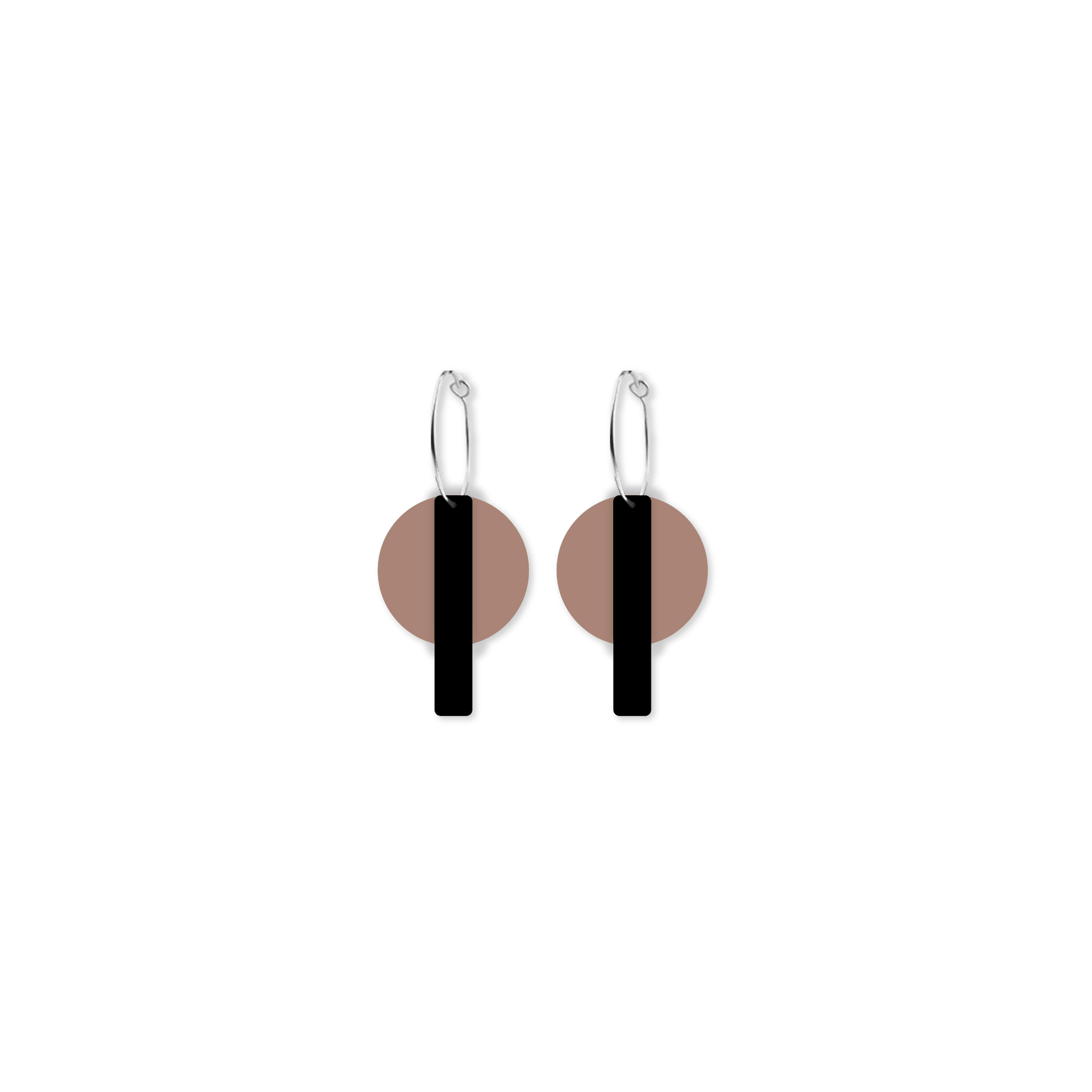 Earth&Stone Clay Orbit Bar Stack Hoop Earrings