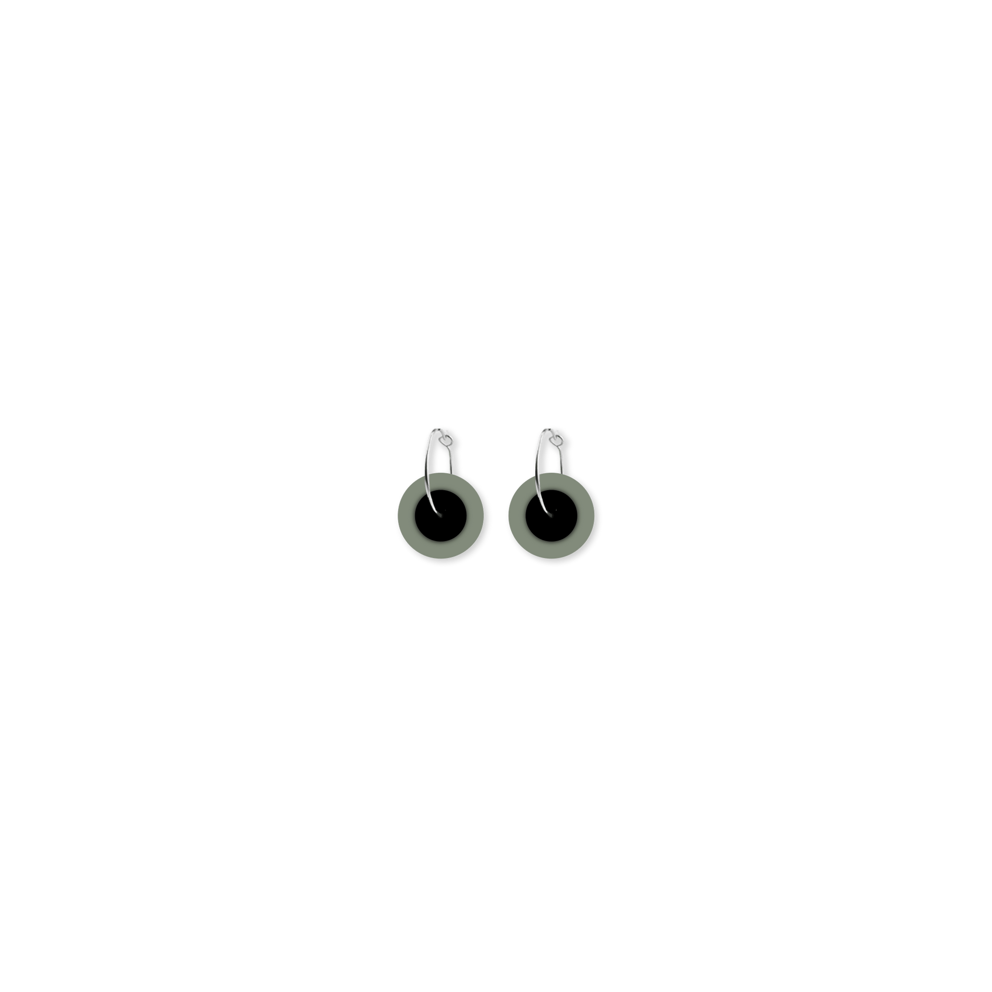 Earth&Stone Olive Stacked Disk Hoop Earrings