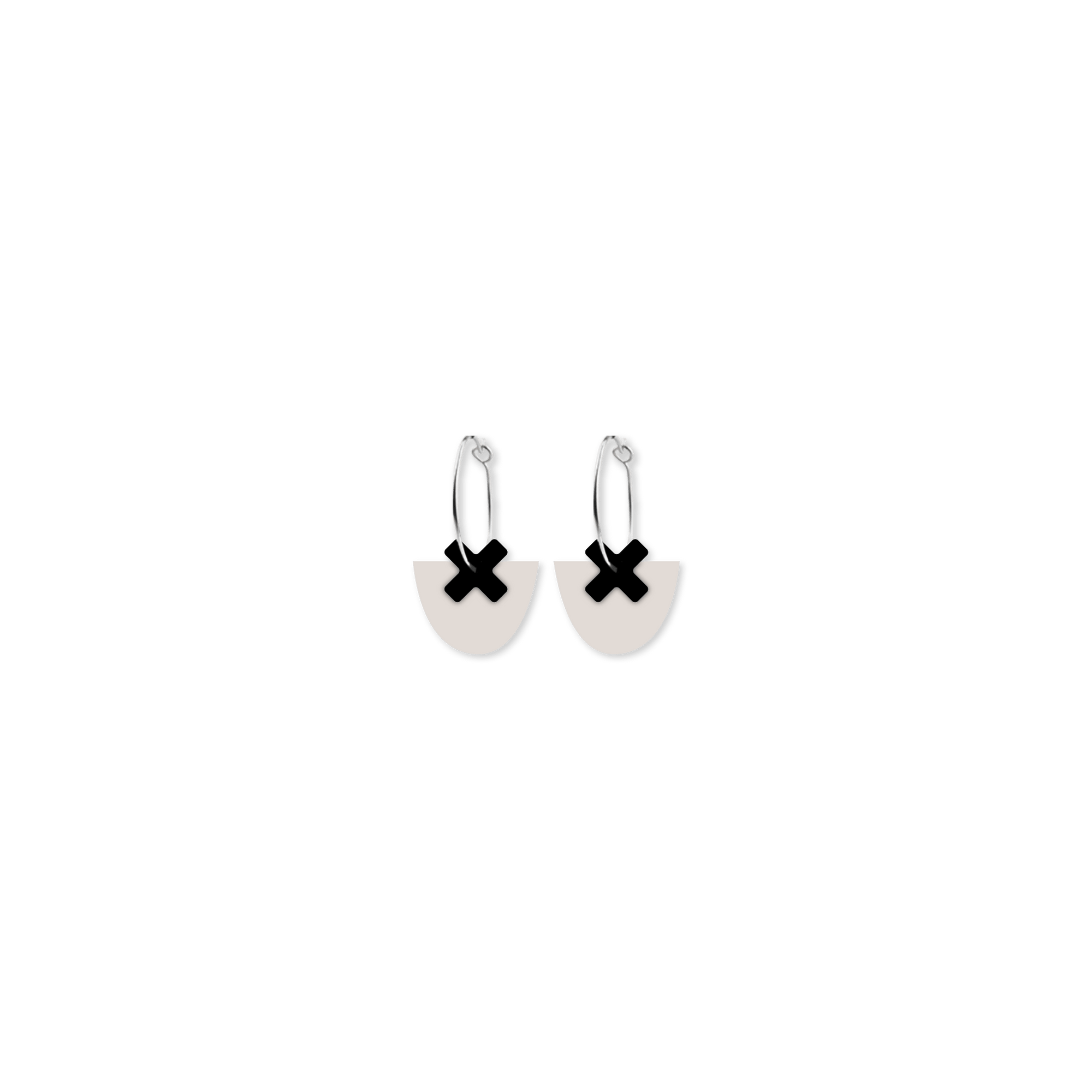 Earth&Stone Stone Layered Cross Bell Hoop Earrings