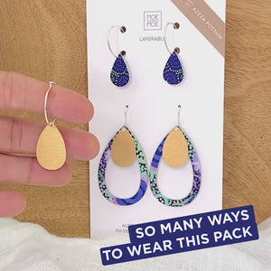 Azeza Possum Dreamtime Trinity Tear Pack Earrings