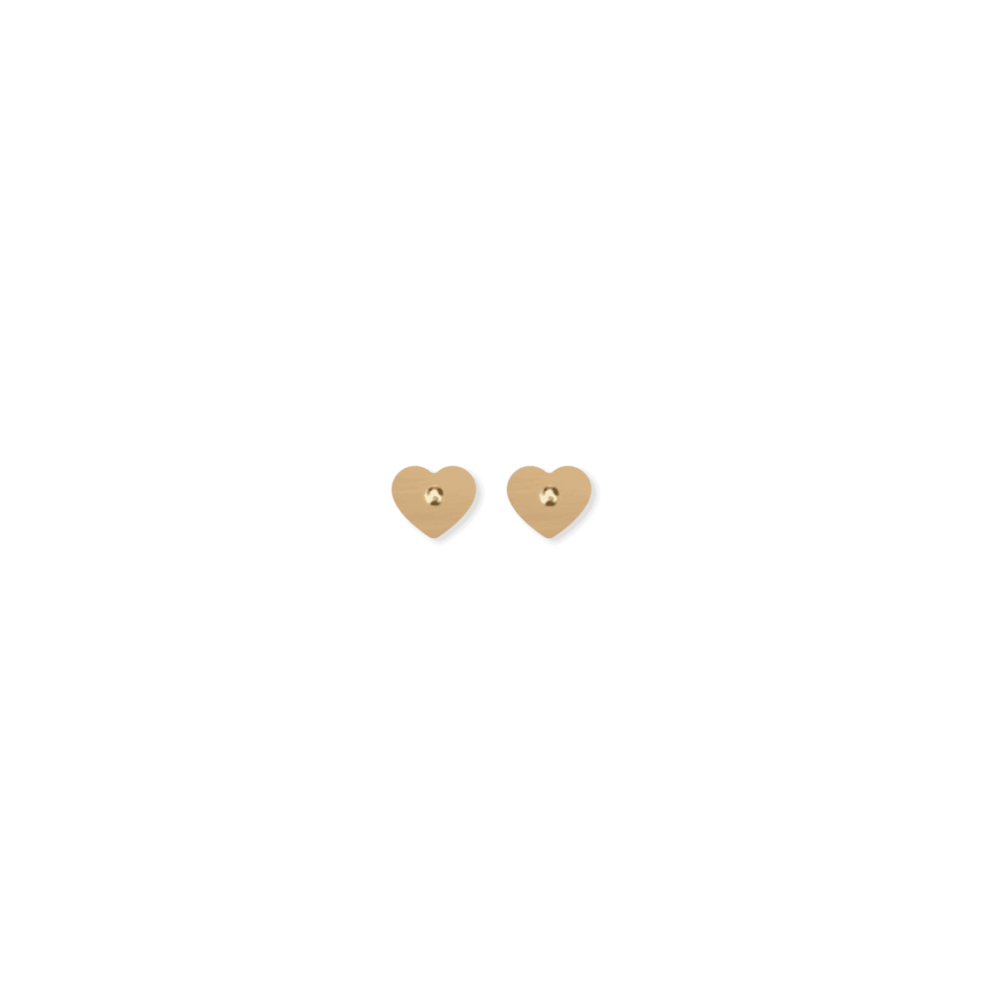 Mirrored Gold Signature Mini Heart Stud Earrings
