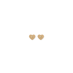 Mirrored Gold Signature Mini Heart Stud Earrings