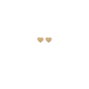 Mirrored Gold Signature Mini Heart Stud Earrings