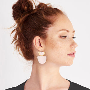 Flaxen Clay Layered Double Bell Drop Earrings