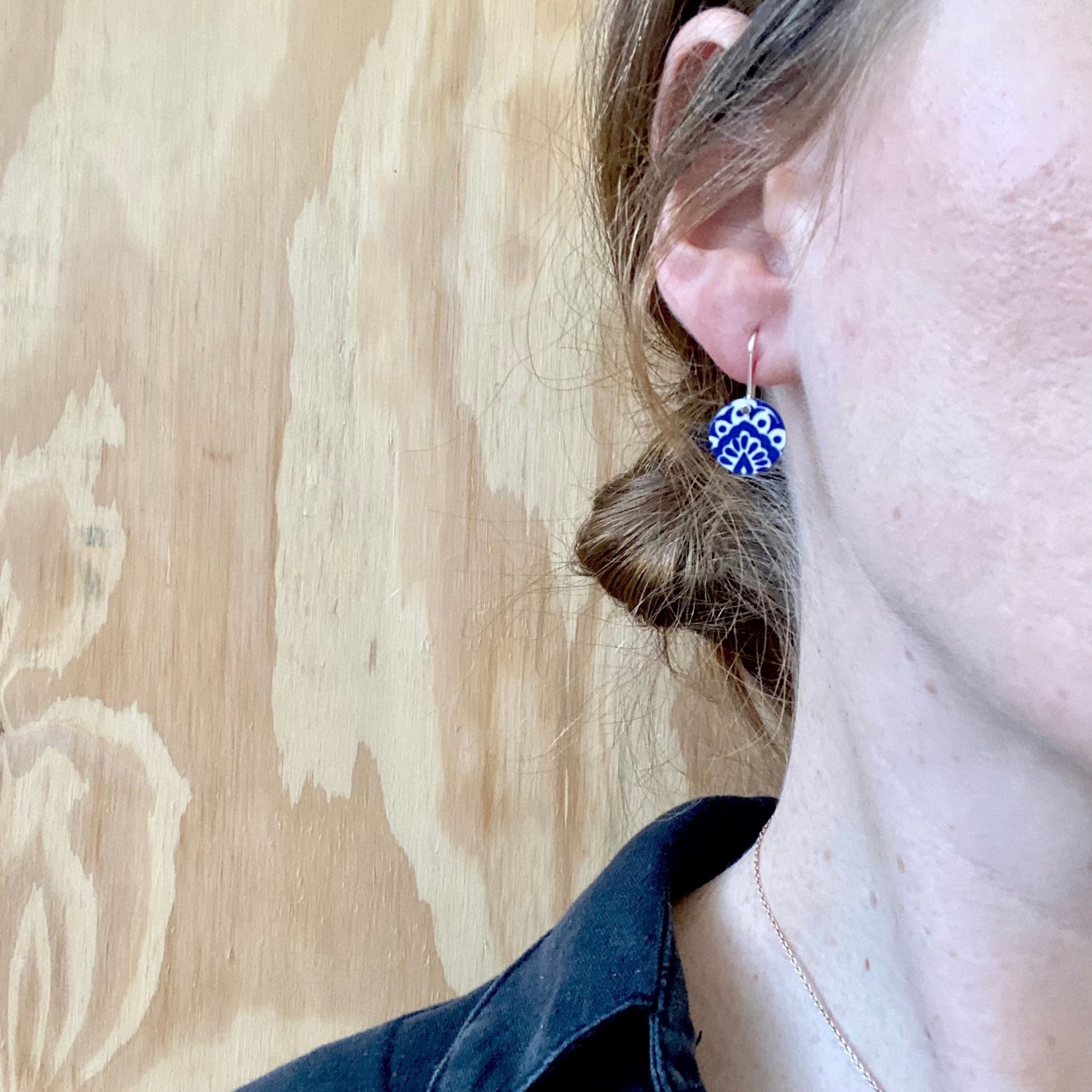 Grecian Small Circle Drop Earrings