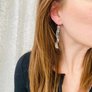 Tiger Print Squiggle Drop Earrings