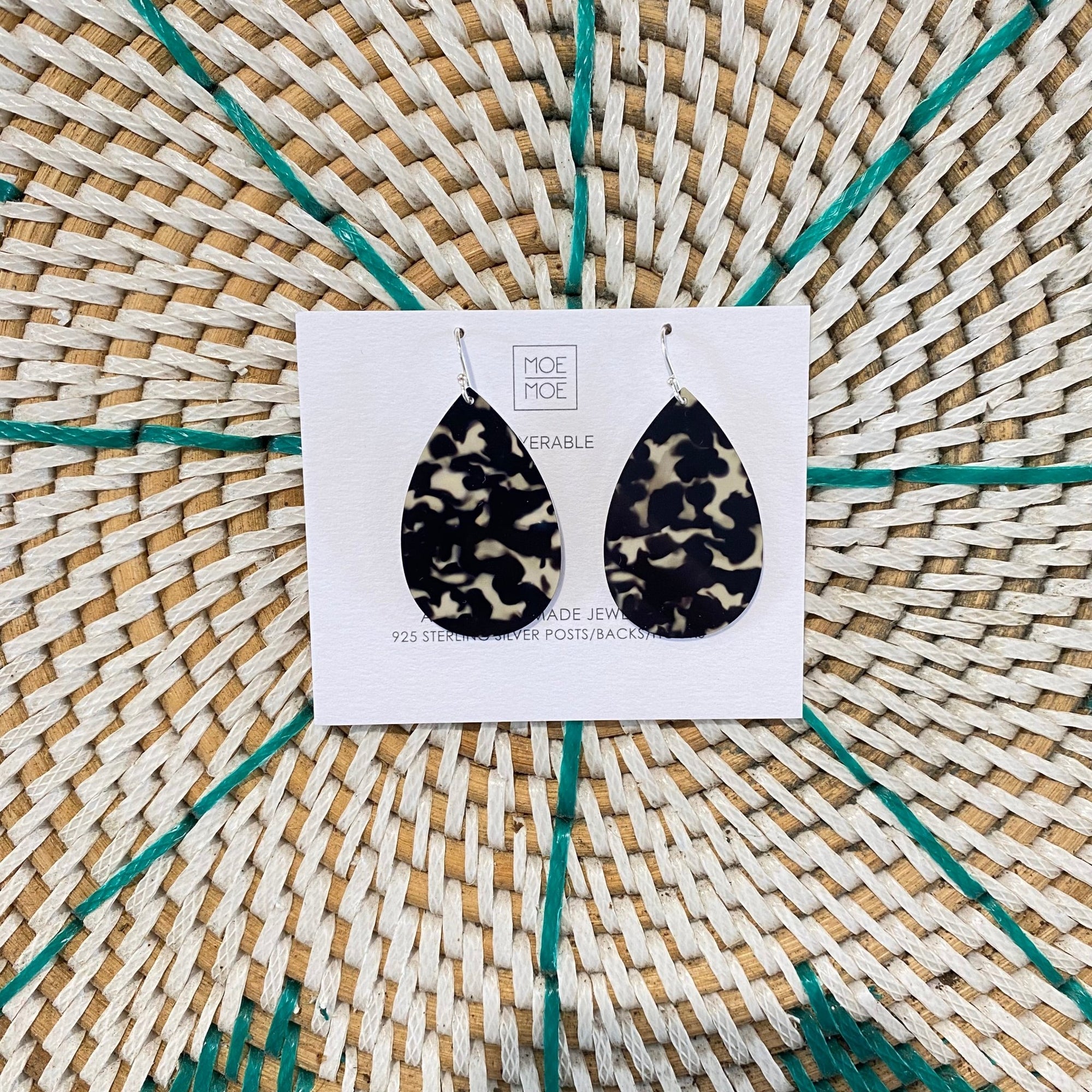 Tort Shell Medium Tear Drop Earrings