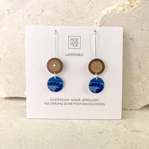 Museums of History NSW Ceramic Dio Circle Long Drop Earrings