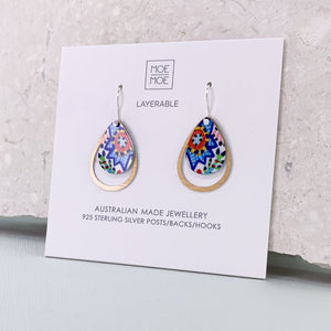 Miss Moresby Ballyhoo Layered Iconic Outline Drop Earrings