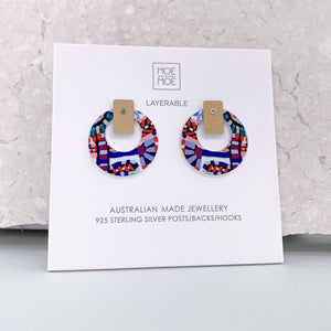 Miss Moresby Ballyhoo Layered Small Retro Stud Earrings