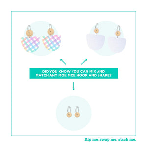 Fairy Floss Gingham Organic Bell Circles Hoop Earrings