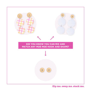 Fairy Floss Gingham Tria Circle Stud Pack Earrings