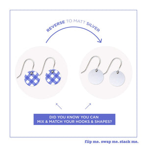 Gingham Sapphire Small Circle Drop Earrings