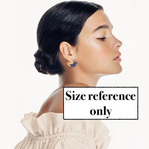 Natalie 2 Layered Medium Moon Drop Earrings