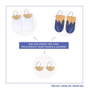 Kirsten Katz Botanic Blues Layered Tab Drop Earrings