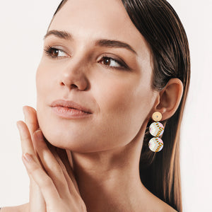 Natalie By Natalie Jade Layered Tria Circle Stud Earrings