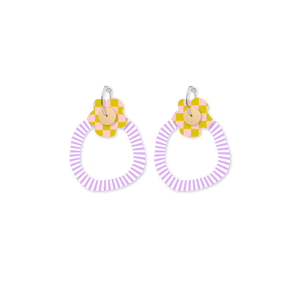 Playful Hues Organic Panzy Hoop Earrings