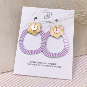 Playful Hues Organic Panzy Hoop Earrings