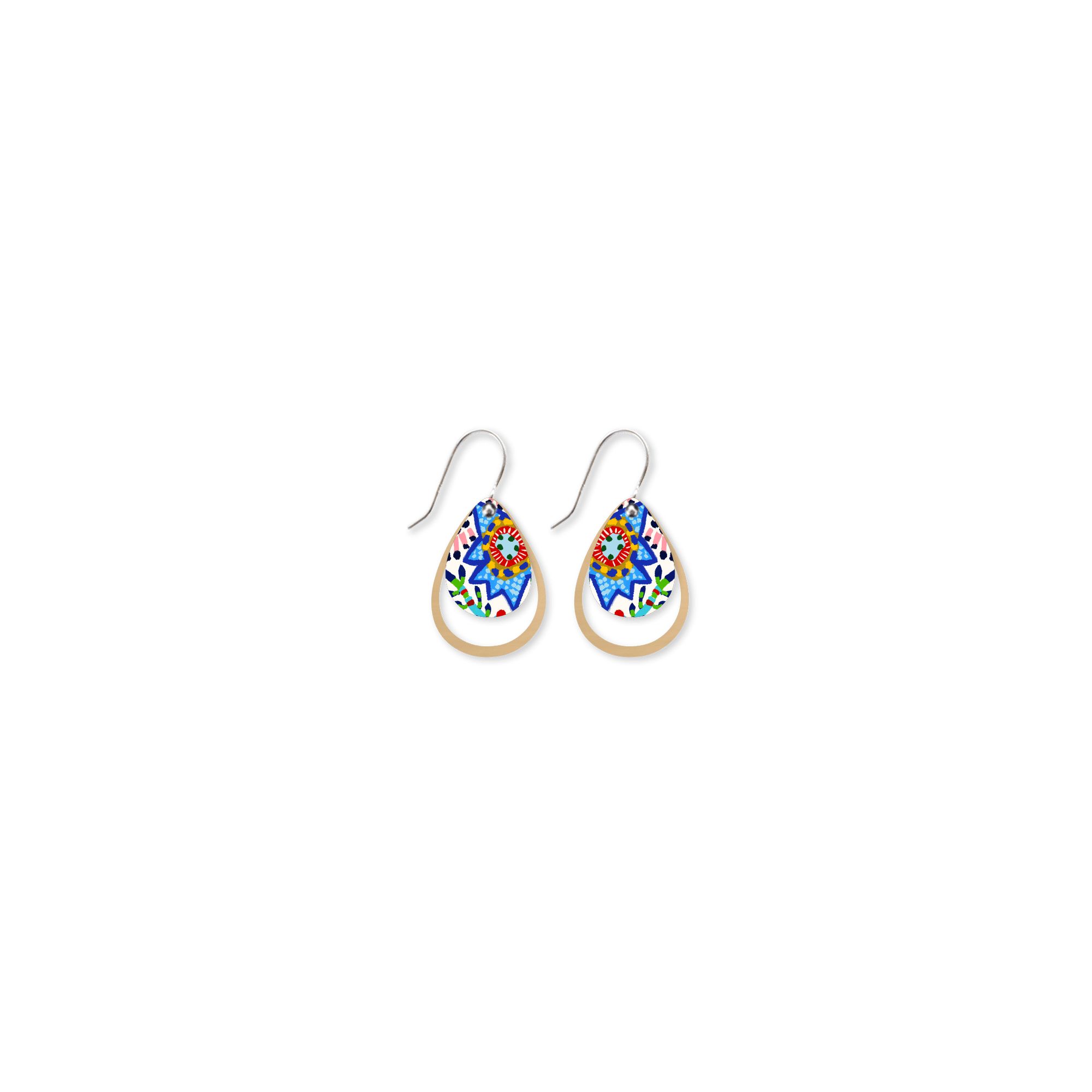 Miss Moresby Ballyhoo Layered Iconic Outline Drop Earrings