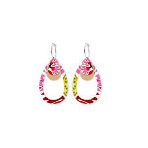 Miss Moresby Fiesta Layered Outline Tear Hoop Earrings