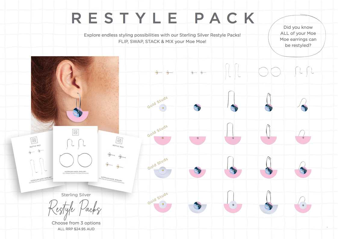 Sterling Silver Restyle Pack - Short Hooks and Hoops