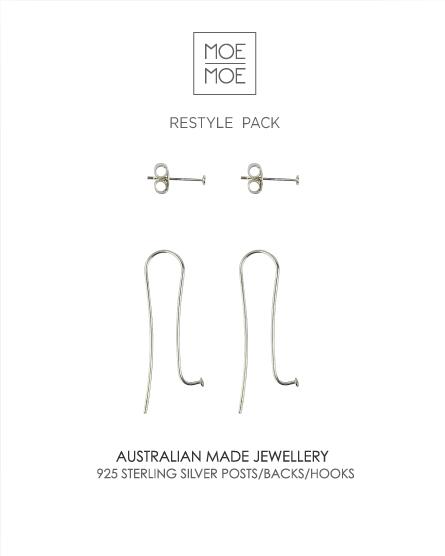 Sterling Silver Restyle Pack - Studs and Long Hooks