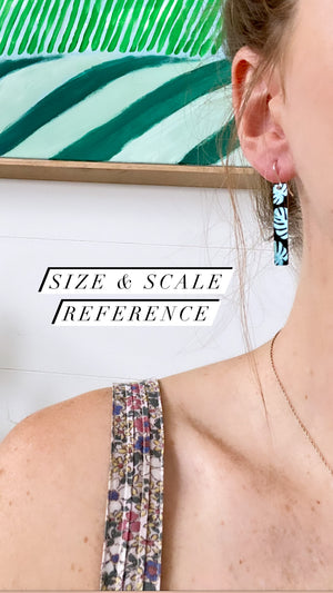 Pink Purple and Blue Bar Drop Earrings