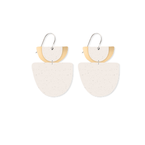 Flaxen Clay Layered Double Bell Drop Earrings