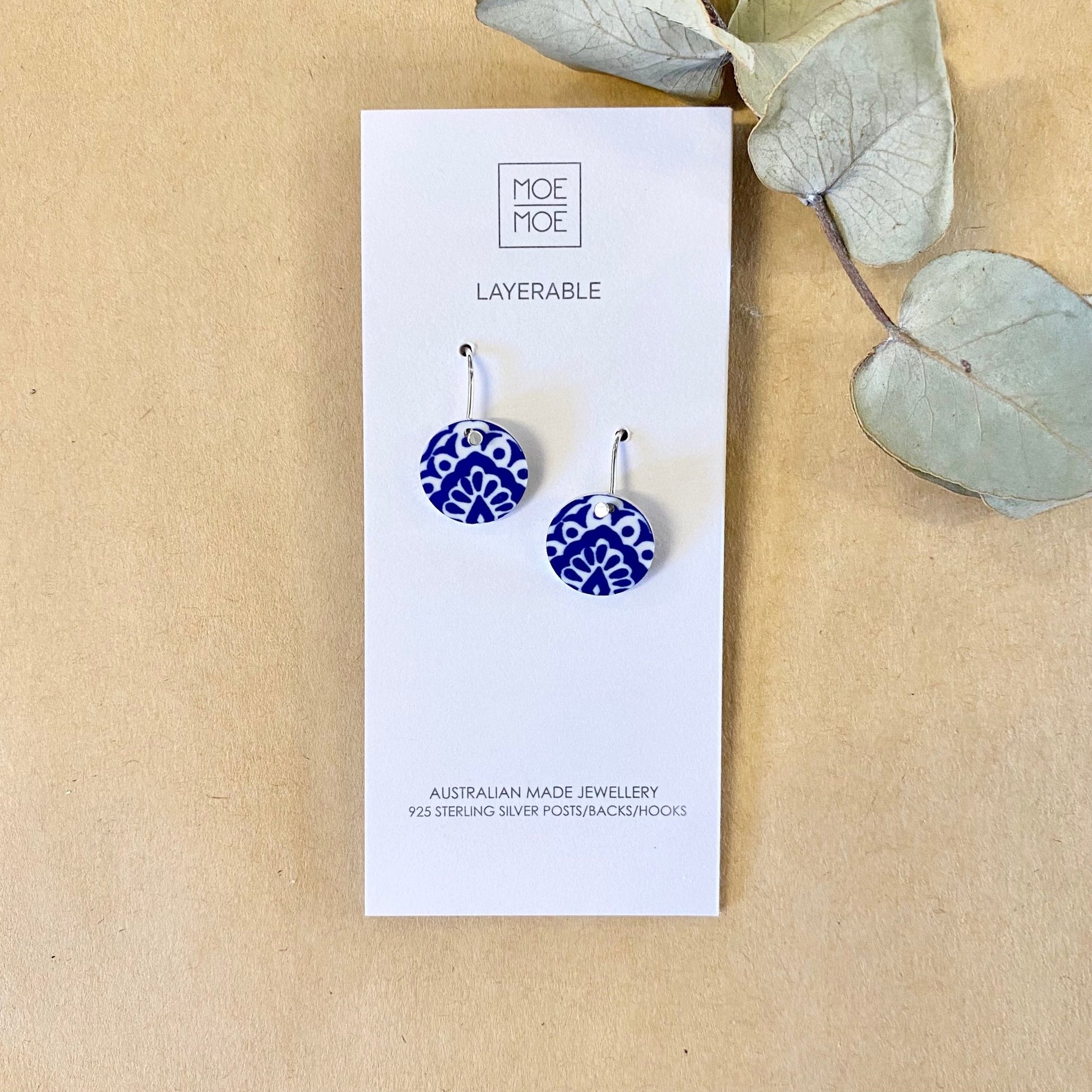 Grecian Small Circle Drop Earrings