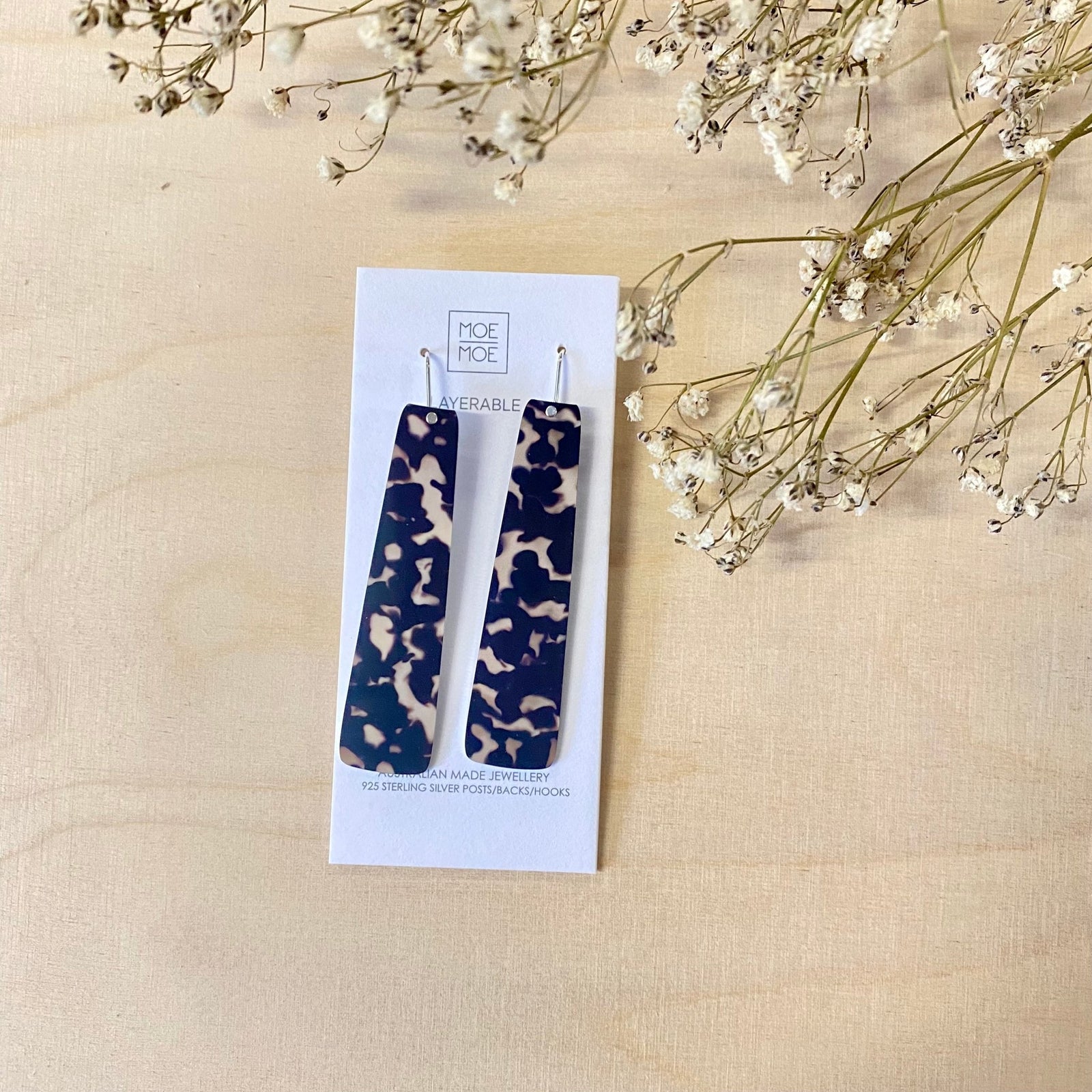 Tortoise Pillar Drop Earrings