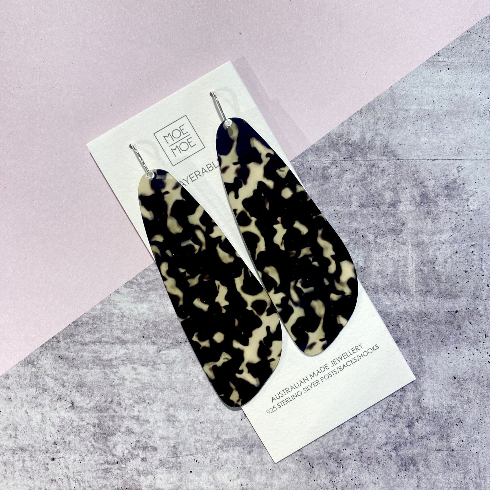 Tortoise Paddle Drop Earrings