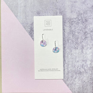 Rainbow Pastel Mini Circle Drop Earrings
