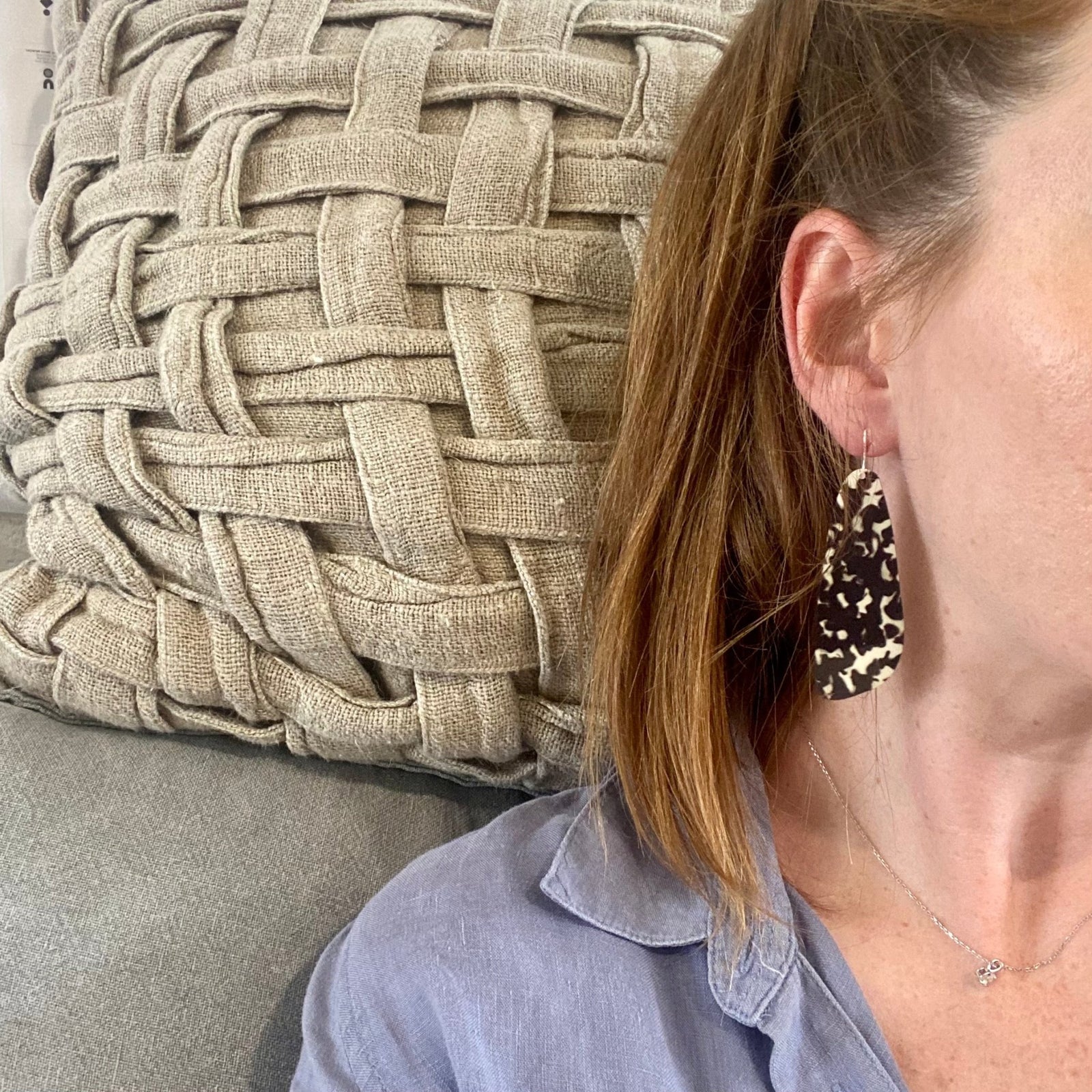 Tortoise Paddle Drop Earrings