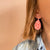 Pink and Red Speckled Medium Tear Drop Earrings