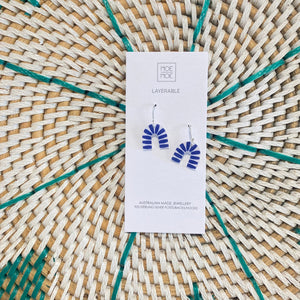 Blue and White Rainbow Drop Earrings
