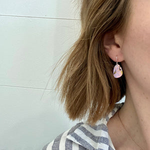 Pink and Purple Small Geo Drop Earrings