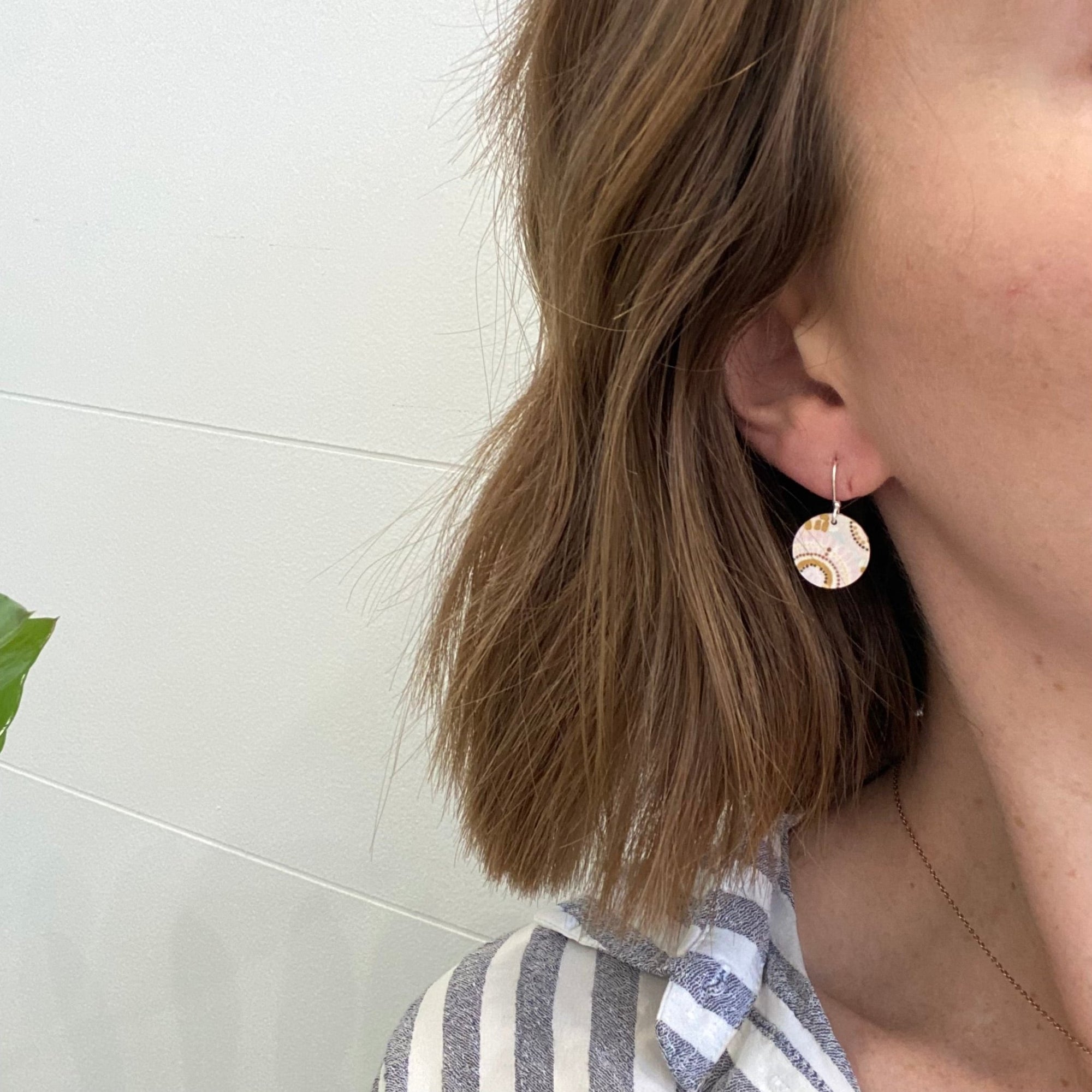 Pastel Natalie Small Circle Drop Earrings