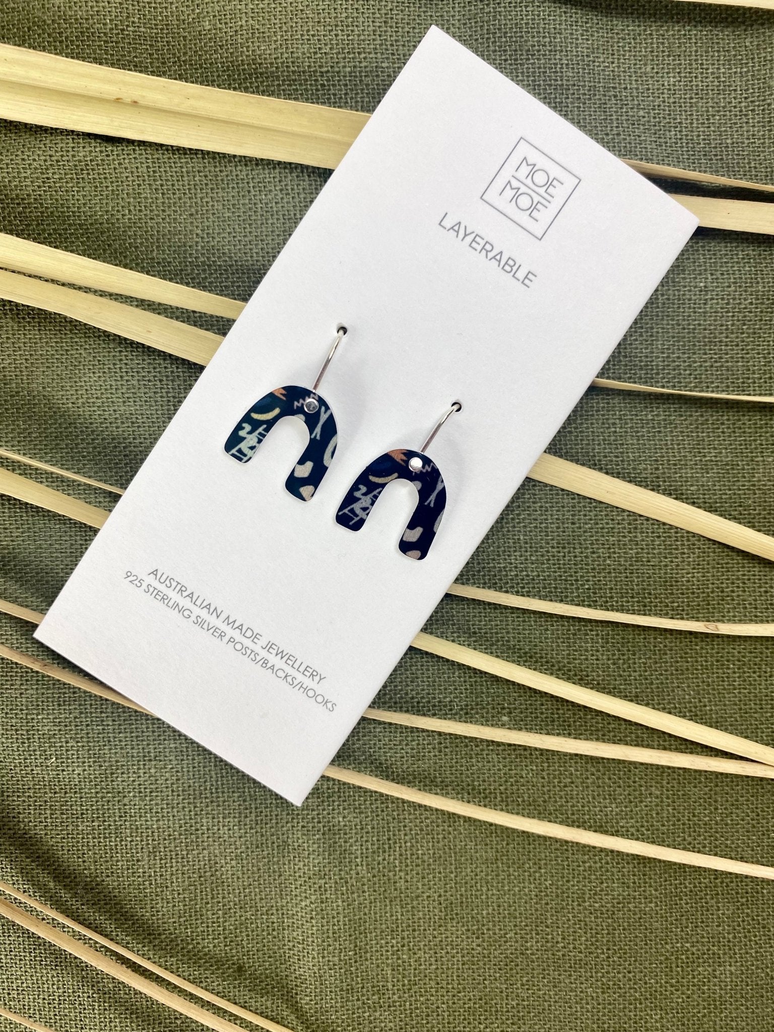 Metallic MB Small Arch Drop Earrings