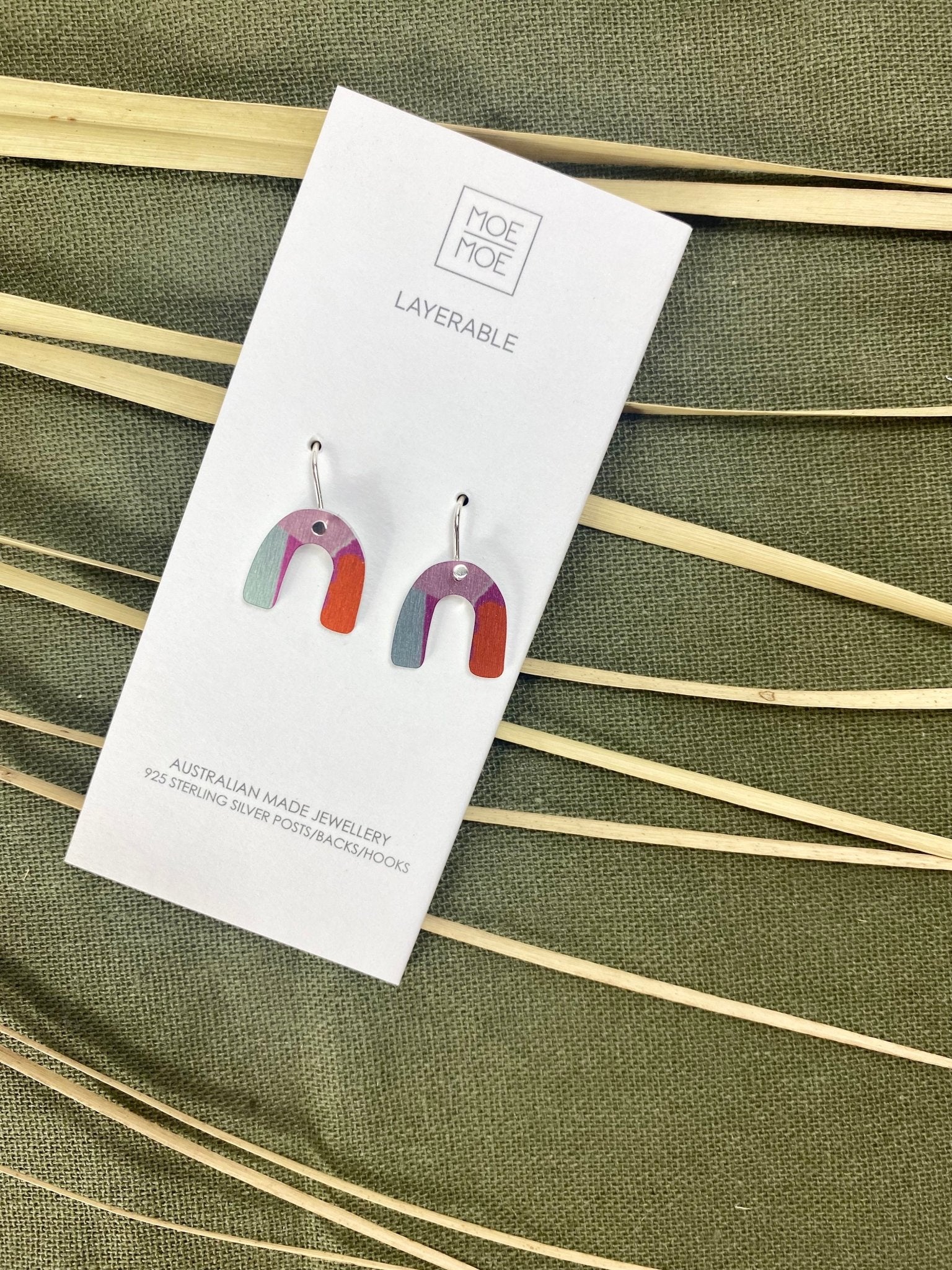 Metallic Pastels Small Arch Drop Earrings